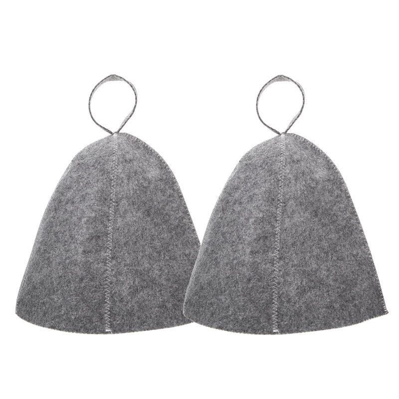 [Australia] - FOMIYES Original Wool Sauna Hat for Women and Men 2 Pack 100% Natural Felt Sauna Accessories Grey 