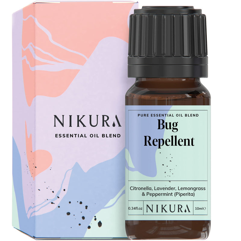 [Australia] - Nikura Insect Bug Repellent Essential Oil Blend - 10ml | Made from 100% Pure Citronella, Lavender, Lemongrass & Peppermint | Perfect for Aromatherapy, Diffuser, Repelling | Vegan & UK Made 10 ml (Pack of 1) 