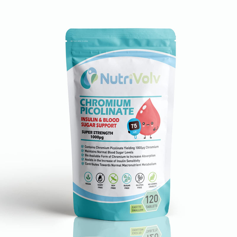 [Australia] - Chromium Picolinate 1000µg Supplements - Blood Sugar Support Appetite Control - 120 Tablets 