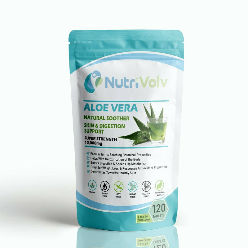 [Australia] - Aloe Vera 10000mg - 120 Tablets - Skincare Colon Cleanse Digestion Detox 