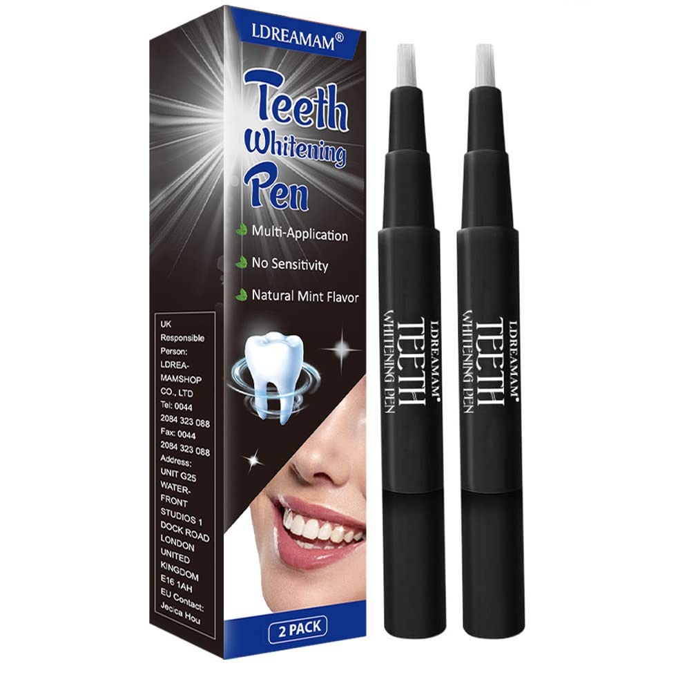 [Australia] - Teeth Whitening Pen,Teeth Whitening Gel,Teeth Whitening Kit,Tooth Whitener Pen,Teeth Whitening,Effective Removes Stain & Natural Mint Flavor(2PCS) 2 Count (Pack of 1) 
