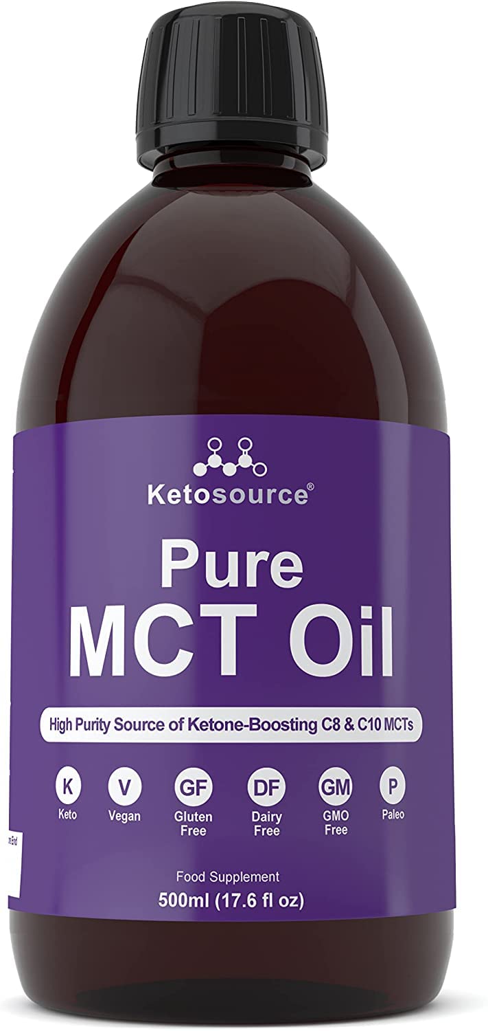 [Australia] - Ketosource� Pure MCT Oil | High Purity Source of Ketone-Boosting C8 & C10 MCTs | Supports Keto Nutrition & Fasting | Vegan Safe & Gluten Free | 500ml Bottle 