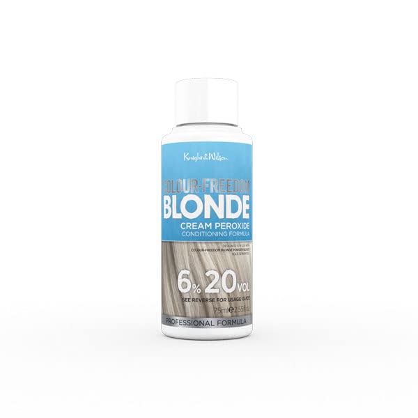 [Australia] - Knight & Wilson Colour Freedom Blonde Developer 6% 20VOL. Permanent lightening high lift Cream Developer For use with Colour Freedom Ultra Lifting Powder Bleach. 75ml 