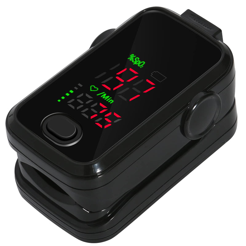 [Australia] - Fingertip Pulse Oximeter, Oxygen Monitor Finger Adults, Blood Oxygen Saturation Monitor, SPO2 Heart Rate Monitor, CE Approved UK, Accurate Fast, OLED Screen Display, Batteries and Lanyard Including 