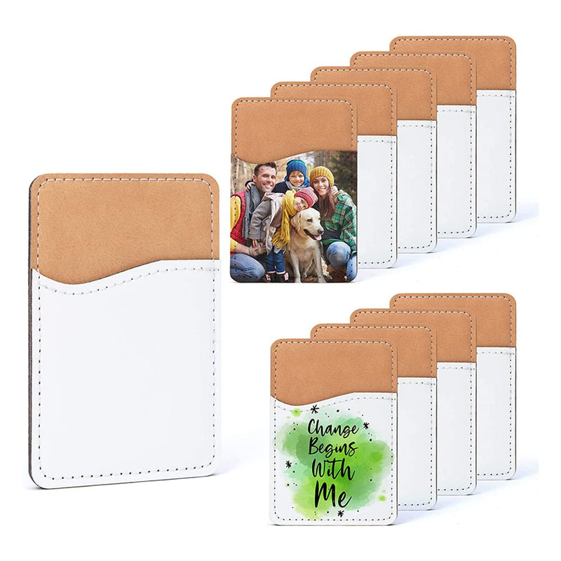 [Australia] - Jiaminye 10Pcs Sublimation Blanks Phone Wallet - PU Leather Card Holder for Back of Phone Stick on Android DIY Blanks 