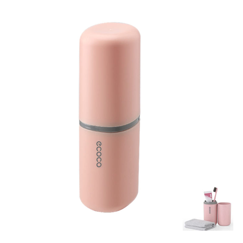 [Australia] - Meiyijia Travel Toothbrush Holder, Toothpaste Holder, Portable, Dustproof, Antibacterial, Toothbrush Case for Travel, Family, Camping, School Pink/1 