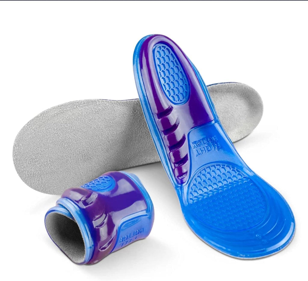 [Australia] - Unisex Orthotic Silicone Gel Shoes Insoles Shock Absorbing Full Length Pair of Boots & Sports Shoe Massaging Feet Shoe Inserts (Large Size UK 9 to 12) 