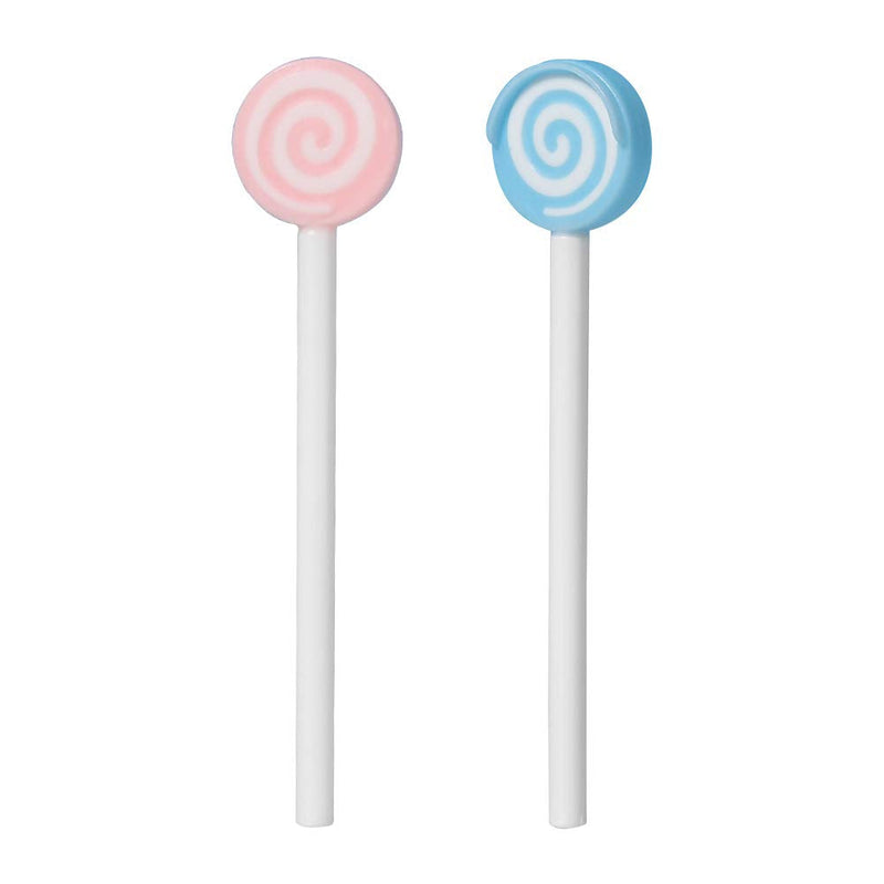 [Australia] - Kids Tongue Cleaner Brush -Lollipop Shape Tongue Scraper for Toddler Children Pink,Sky Blue (2 Packs) 2 Packs 