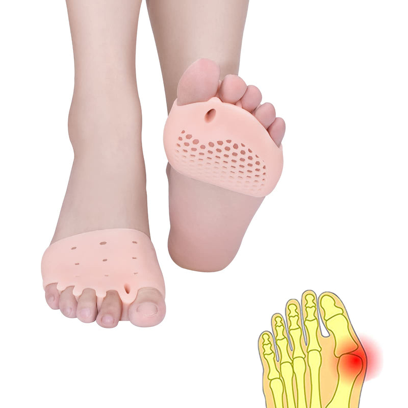 [Australia] - Metatarsal Pads, Ball of Foot Cushion Pads, (4 PCS) Breathable Soft Gel, Toe Separators, Foot Cushions Mortons Neuroma Pads, Relieve Metatarsalgia, Mortons Neuroma, Forefoot Pain, for Men & Women. Forefoot Cushions Pads 