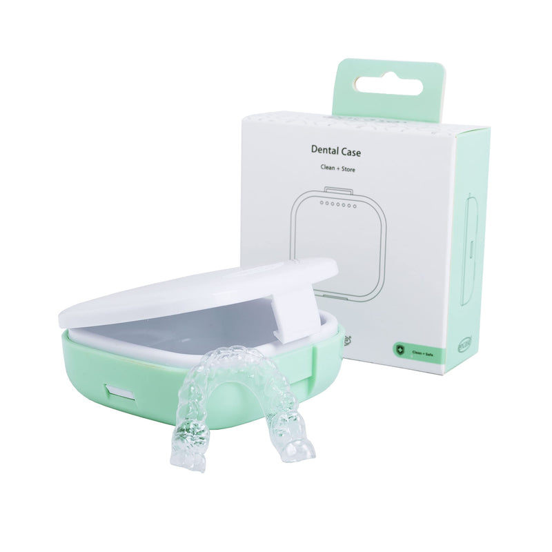 [Australia] - Encase Dental Retainer Case with Dental Bath – Dual Purpose Hygienic Denture Case for Storage and Immersion of Mouthguards, Ortho Retainers + Dental Appliances (Mint Green) Mint Green 