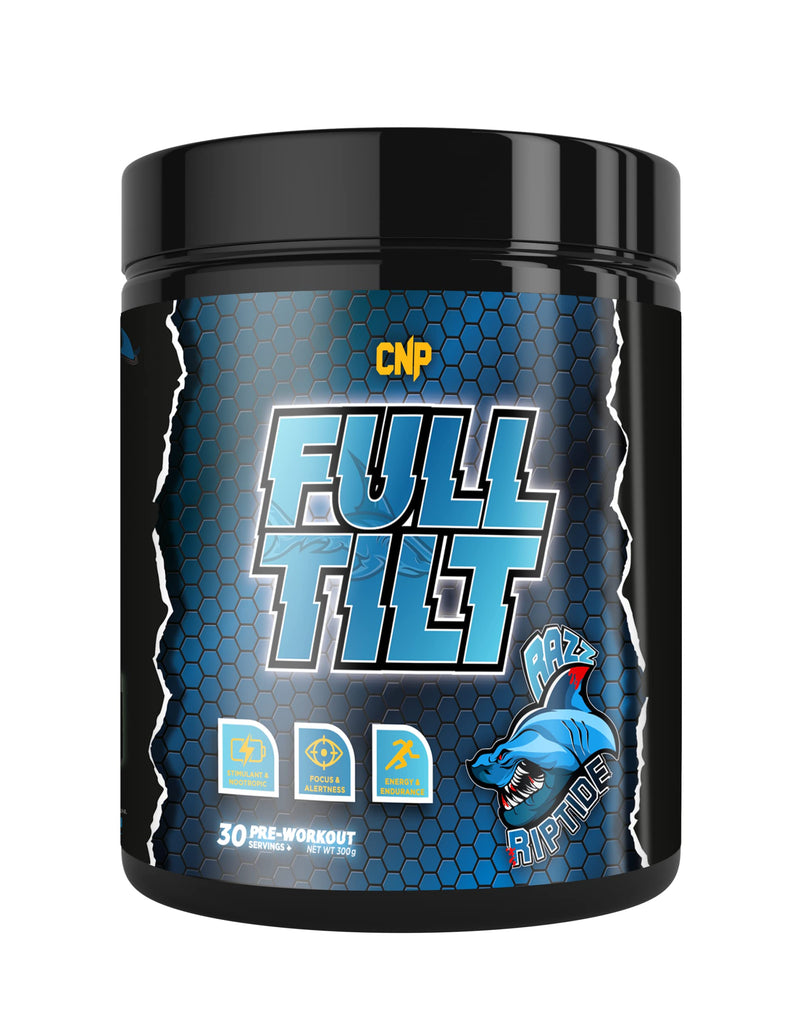 [Australia] - CNP Professional, Pro, Full Tilt Strong Pre-Workout EU Version, 30 Servings, Stimulant & Nootropic, Energy, Focus (Razz Riptide) Razz Riptide 