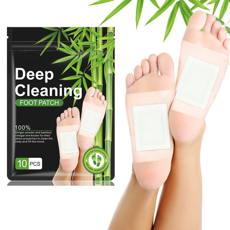 [Australia] - Detox Foot Patches, Detox Foot Pads, 10Pcs Deep Cleansing Foot Pads for Foot and Body Care, for Stress Relief & Deep Sleep,with Bamboo Vinegar Ginger Help Remove Toxins, Relieve Body Stress 