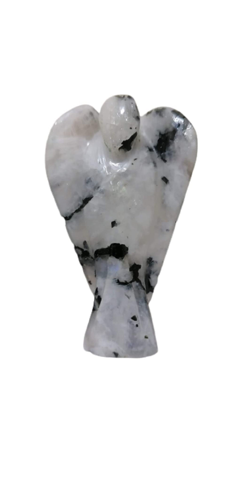 [Australia] - 2" inch Rainbow Moonstone Hand Carved Guardian Angel from Natural Gemstone Statue Pocket Mini Figurine Home Decoration, Reiki Healing Stones 