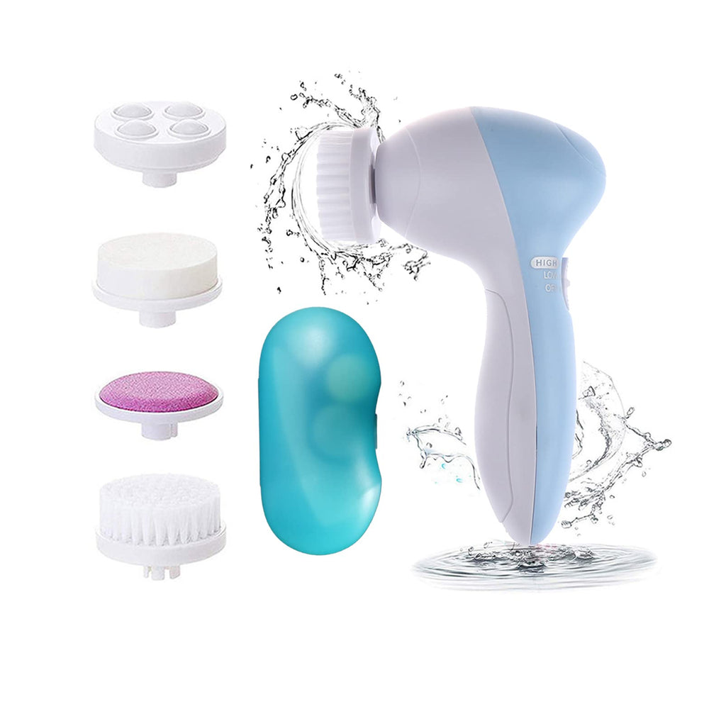 [Australia] - Facial Cleansing Brush with 4 Brush Heads Face Massager Brush Facial Cleansing Spin Brush Set for Gentle Exfoliating,Removing Blackhead,Deep face scrubbing Skincare for Teenage Girl Gift (Blue) Blue 