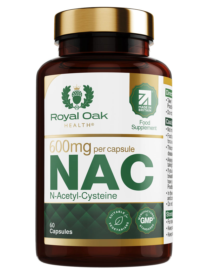 [Australia] - NAC Supplement - nac n-Acetyl-cysteine 600mg with l cysteine - High Bioavailability N Acetyl Cysteine Made in The UK by Royal Oak Health 