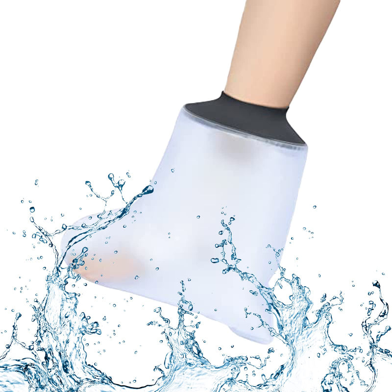 [Australia] - Adult Foot Waterproof Protectors Cast and Dressing Cover Reusable Sealed for Shower Bath, Foot Protector Keep Ankle Leg Cast (Black) 