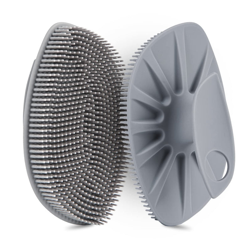 [Australia] - HieerBus Silicone Body Scrubber Flat Shower Brush Gentle Exfoliating and Massage,Lathers Well And More Hygienic Than Traditional Loofah 1 Pack (Gray) 3rd-gray 