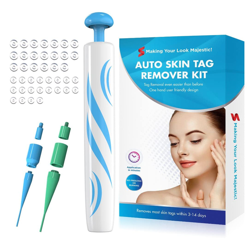 [Australia] - 2 in 1 Auto Skin Tag Remover Kit Skin Tag Removal Kit Device Wart Removal 20 Large bands, 20 Small Bands, 10 Alcohol Pads 