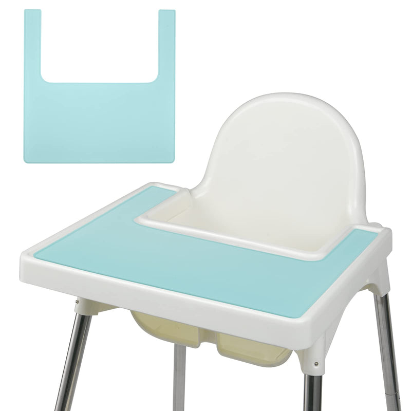 [Australia] - Vicloon High Chair Placemat, Silicone High Chair Mat Silicone Placemat Design for IKEA Antilop High Chair, BPA Free Easy to Clean, for Toddlers and Babies (Blue) Blue 