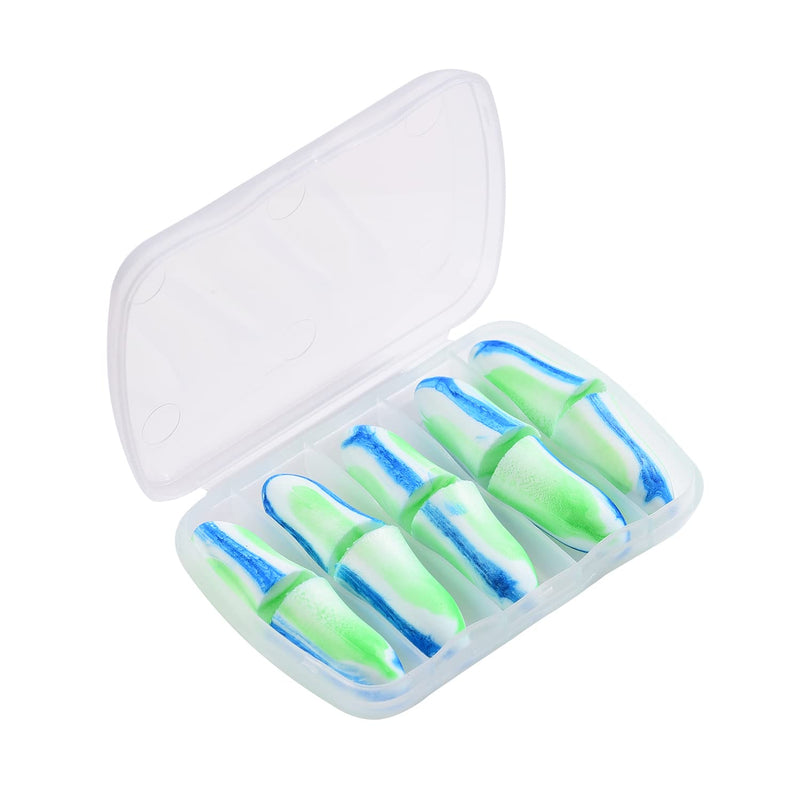 [Australia] - 5 Pairs Soft Ear Plugs for Sleep Reusable Noise Cancelling Earplugs for Sleeping Shooting Airplanes Concerts Mowing (Blue+Green) Blue+green 