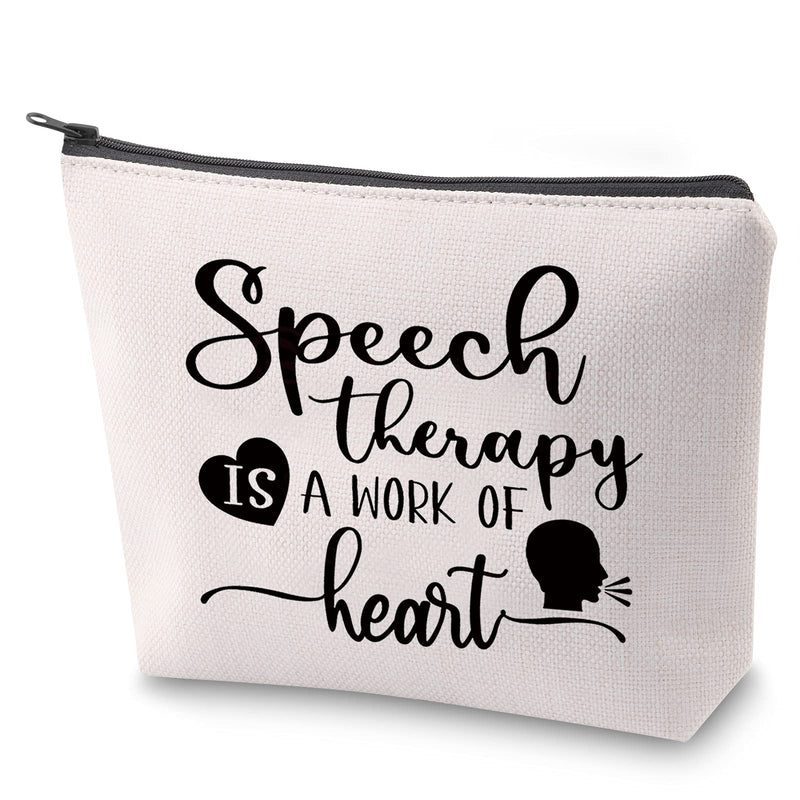 [Australia] - BAUNA Speech Therapy Survival Kit SLP Appreciation Gift Speech Therapy is a Work of Heart Cosmetic Bag SLP Graduation Gift (SLP Heart) Slp Heart 