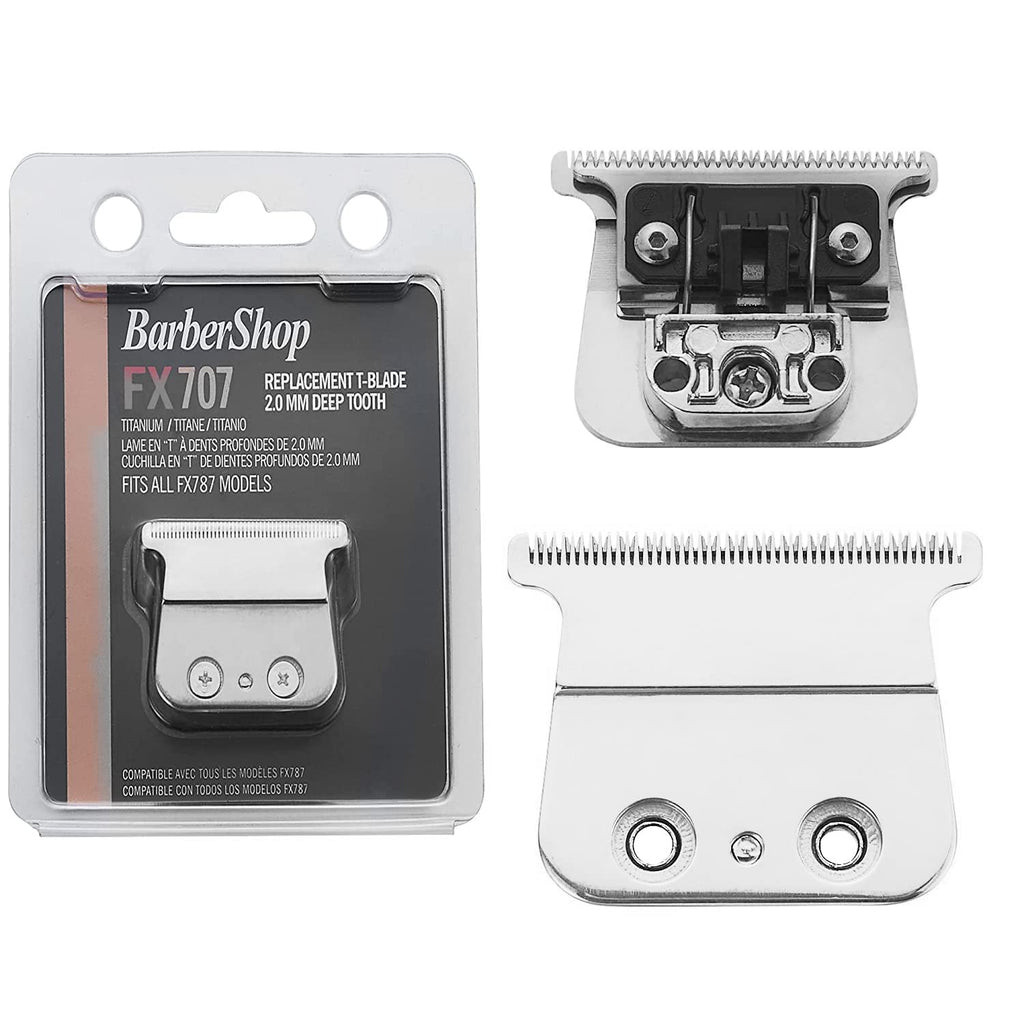 [Australia] - Replacement Blades Compatible with BaBylissPRO Barberology for Outlining Hair Trimmers (FX787) and LoPROFX Trimmers (FX726)(Silver) 