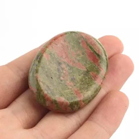[Australia] - crystalmiracle Unakite Oval Thumb Worry Stone Crystal Healing Gemstone Handcrafted Wellness Energy Reiki Gift Power 