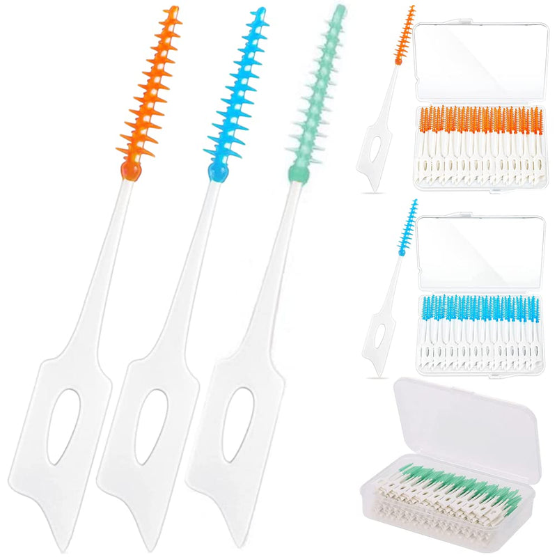 [Australia] - 120pcs Interdental Brushes Professional Cleaning Oral Care Tool Disposable Toothpicks with Storage Box 