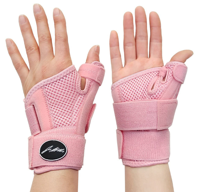 [Australia] - Doctor Developed Thumb Support for Arthritis, Thumb Splint Right or Left Hand, Wrist Support & Thumb Spica Splint and with Doctor Written Handbook(Pink, 2 Pack) Pink 