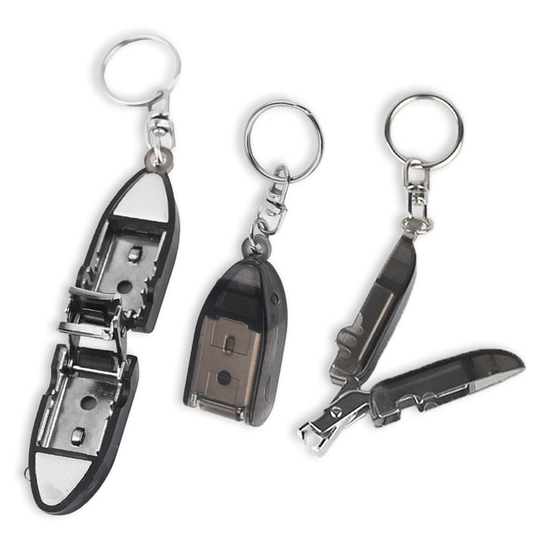 [Australia] - Modixun 3Pack Travel Keychain Finger Nail Clippers, Mini Foldable Stainless Steel Nail Cutter, Portable Nail Clippers with Nail Files 