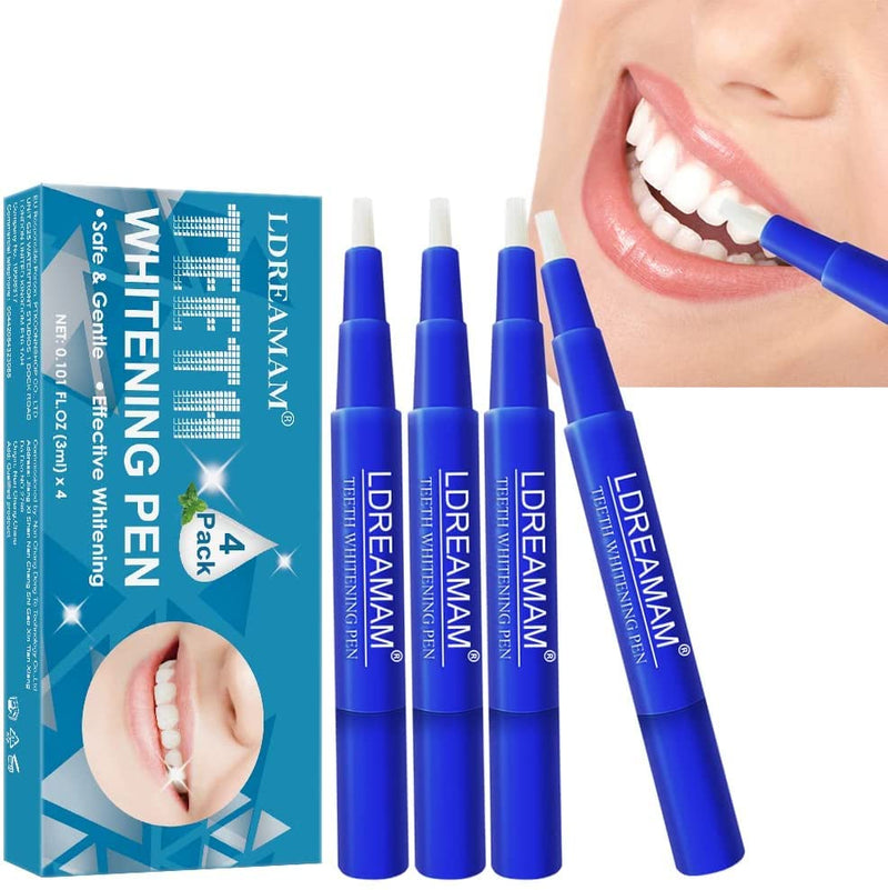 [Australia] - Teeth Whitening Pen,Teeth Whitening Gel,Tooth Gel Pen,Whitening Teeth,Natural Mint Fragrance,Make You More Confident and Calm,Pack of 4 Blue 
