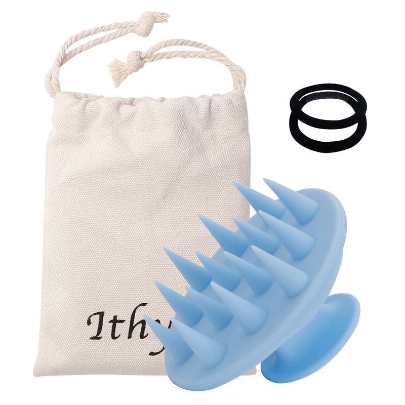 [Australia] - Ithyes Scalp Massager Hair Shampoo Brush with Soft Silicone Bristle, Dandruff Treatment, Head Scrubber Comfortable for All Hair Types of Curly Girls, Women, Men, Pets (Blue) Blue 