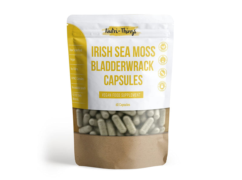 [Australia] - Sea Moss Capsules | Vegan Superfood | Metabolism and Energy Boost | Great Alternative to Gel, Gummies & Raw Irish SeaMoss | 60 Capsules 