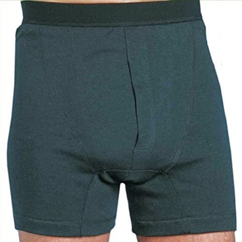 [Australia] - Kozee Komforts Martex Washable Gents Male Boxers Incontinence Pants 350ml Capacity Open Fly - XXXX Large Black 