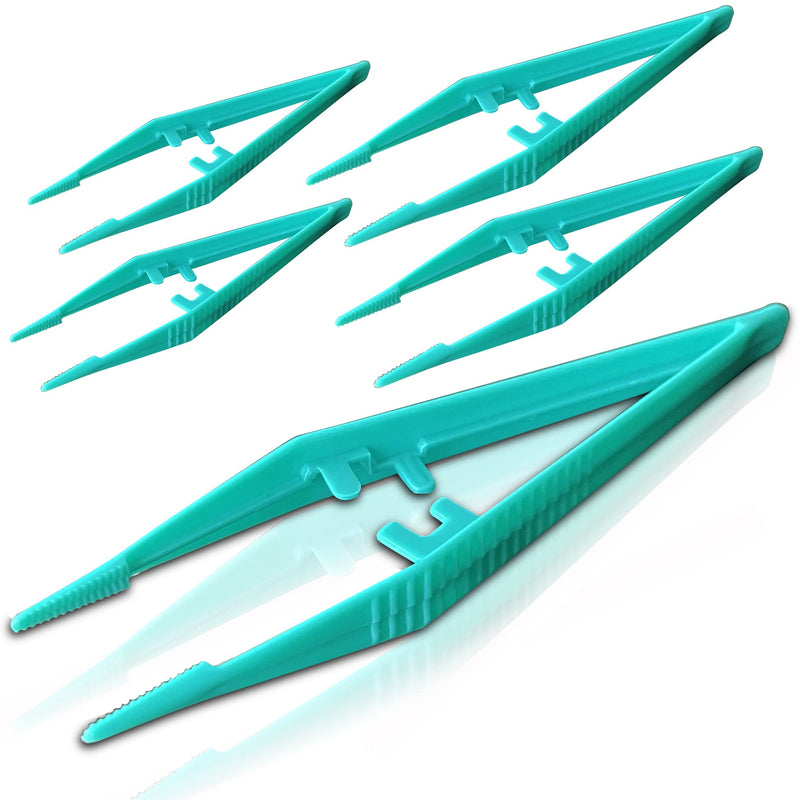 [Australia] - 5 Pack - RE-GEN Re-Usable Plastic Tweezers - Ideal for Health & Beauty First Aid Medical DIY Arts & Crafts 