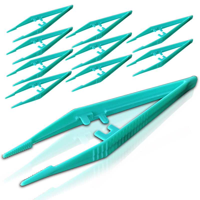 [Australia] - 10 Pack - RE-GEN Re-Usable Plastic Tweezers - Ideal for Health & Beauty First Aid Medical DIY Arts & Crafts 