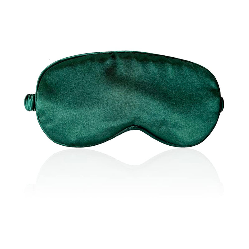 [Australia] - ECHOLLY Sleep Eye Mask-Perfect Light Blockout Comfort Soft Eye Mask for Women Men-100% Silk Eye Mask 2 Pairs of Ear Plugs Eye Mask for Sleeping with Pouch for Travelling(Green) Blackish Green 
