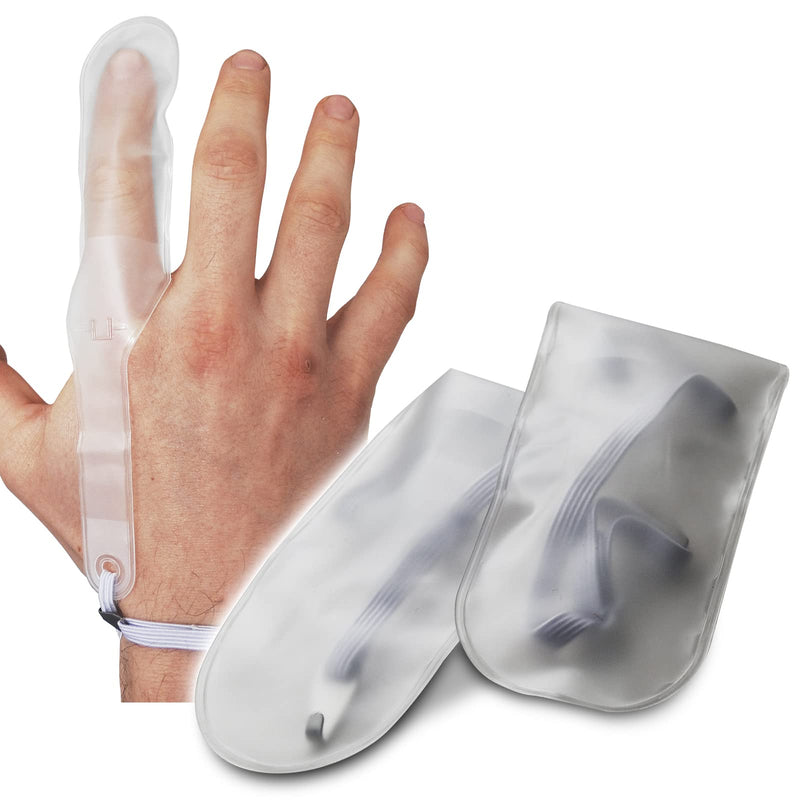 [Australia] - Twin Pack (Pair) - RE-GEN PVC Plastic Reusable Protective Transparent Adjustable First Aid Finger Stall Protection Cot (Medium) Medium 