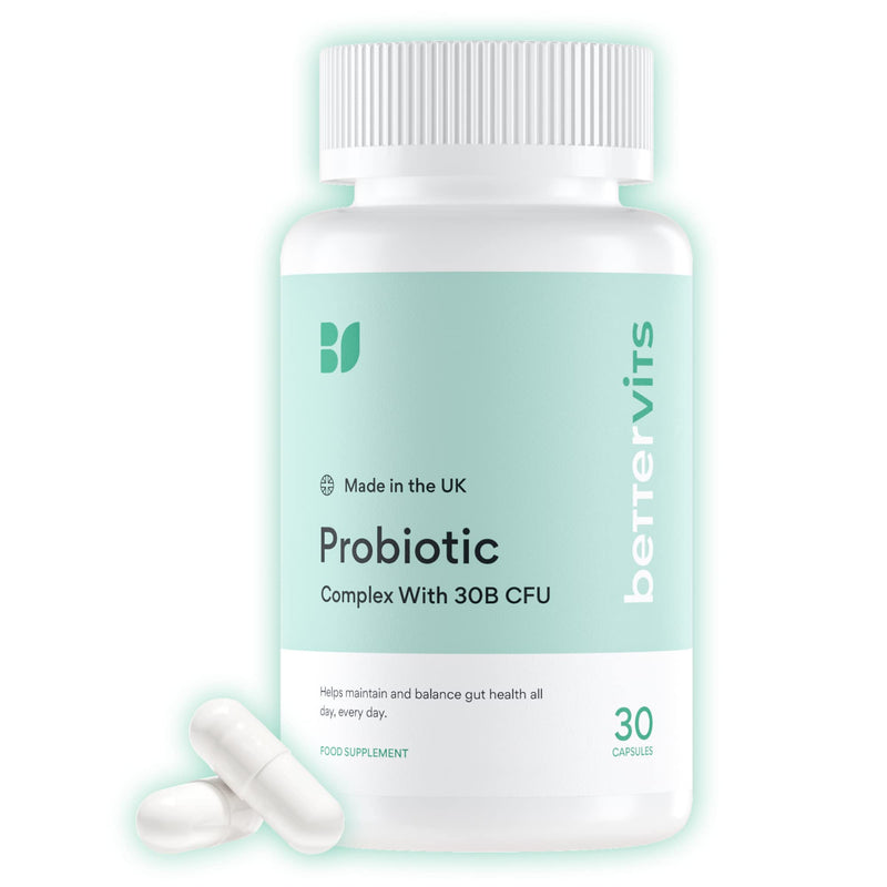 [Australia] - BetterVits Probiotic Complex | 30B CFU | Gut Health | Digestion | Bloating | IBS | with Prebiotic 