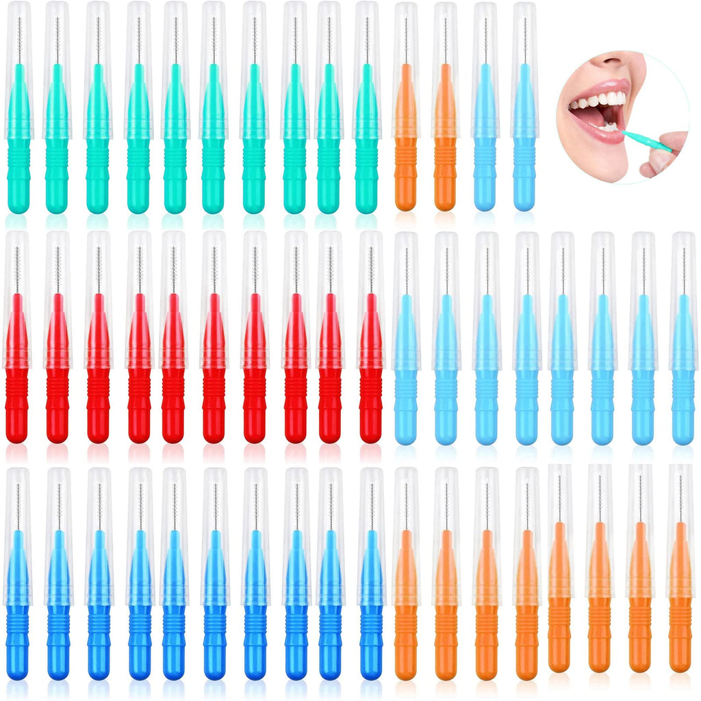 [Australia] - Interdental Brushes, Soft Dental Floss Brush,Toothpicks Tooth,Tooth Cleaning Tool,Floss Stick,Dental Picks,Flossing Head,Oral Dental Hygiene Brush(5 Colors / 50 Pcs) 