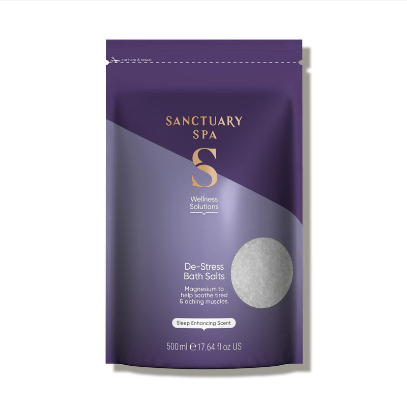 [Australia] - Sanctuary Spa De-Stress Epsom Bath Salts with Magnesium, No Mineral Oil, Cruelty Free & Vegan Bath Soak, 500g New Version 