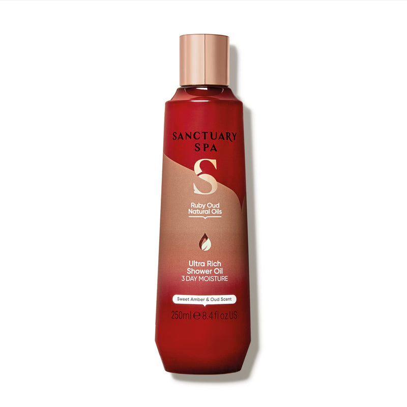[Australia] - Sanctuary Spa Ruby Oud Shower Oil for Dry Skin, No Mineral Oil, Cruelty Free and Vegan, 250 ml 