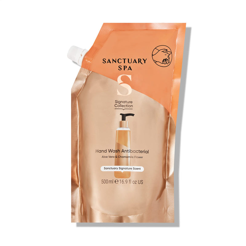 [Australia] - Sanctuary Spa Antibacterial Handwash Refill Pouch, No Mineral Oil, Cruelty Free & Vegan Hand Soap Refill, 500ml, Orange 