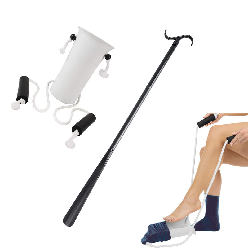[Australia] - Stocking Dressing Aid Stick for Seniors Pregnant Women Long Shoe Horn Multifunctional Assisted Dressing Aid Pull Your Socks Out 