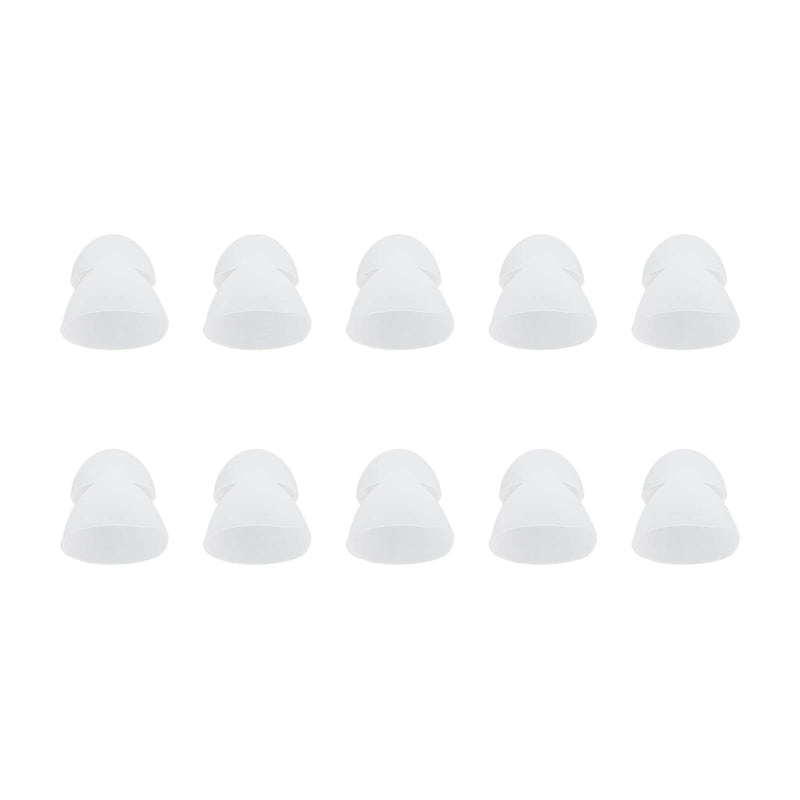 [Australia] - 10Pcs/Set Hearing Aid Domes, 10mm Hearing Aid Ear Piece Open Domes Double Bass Domes Silicone Earplugs Replacement for Hearing Amplifiers (White) White 