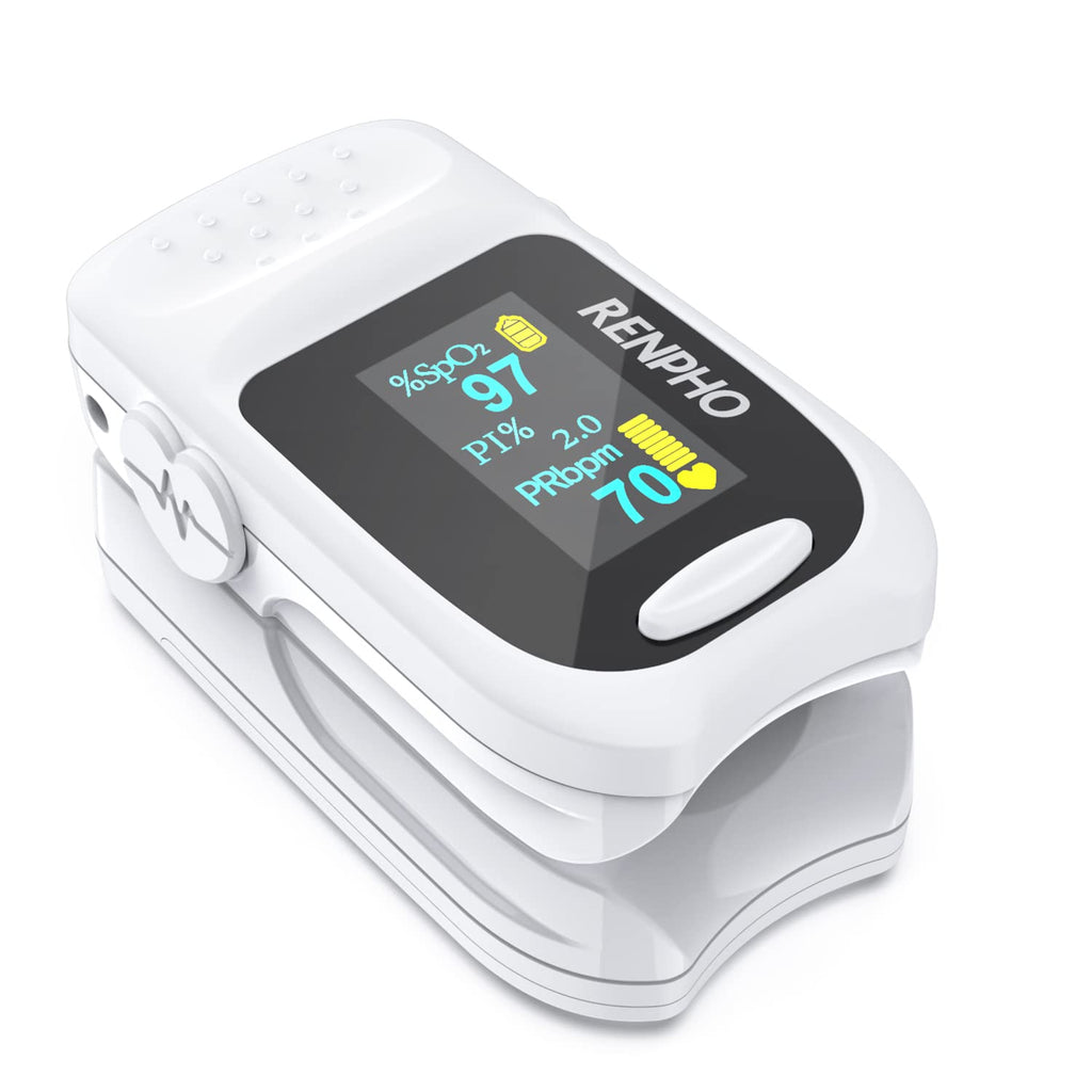 [Australia] - RENPHO Pulse Oximeter, With OLED display and one-button operation finger pulse oximeter for measuring oxygen saturation SpO2 PI and pulse B-WH 