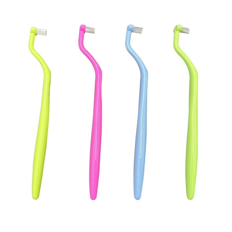 [Australia] - Orthodontic Toothbrush Small Tuft Toothbrush Tiny Compact Interspace Brush for Dental Implants, Braces and Teeth Detail Cleaning, 4 Pieces (4 Colors D) D-1 
