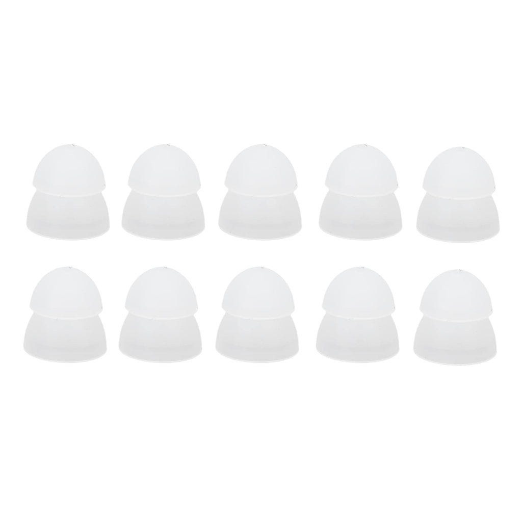 [Australia] - 10pcs Hearing Aid Domes, 8mm Soft Silicone Double Layer Closed Type Washable Anti Static Ear Tips for Hearing Resound Accessories (White) White 