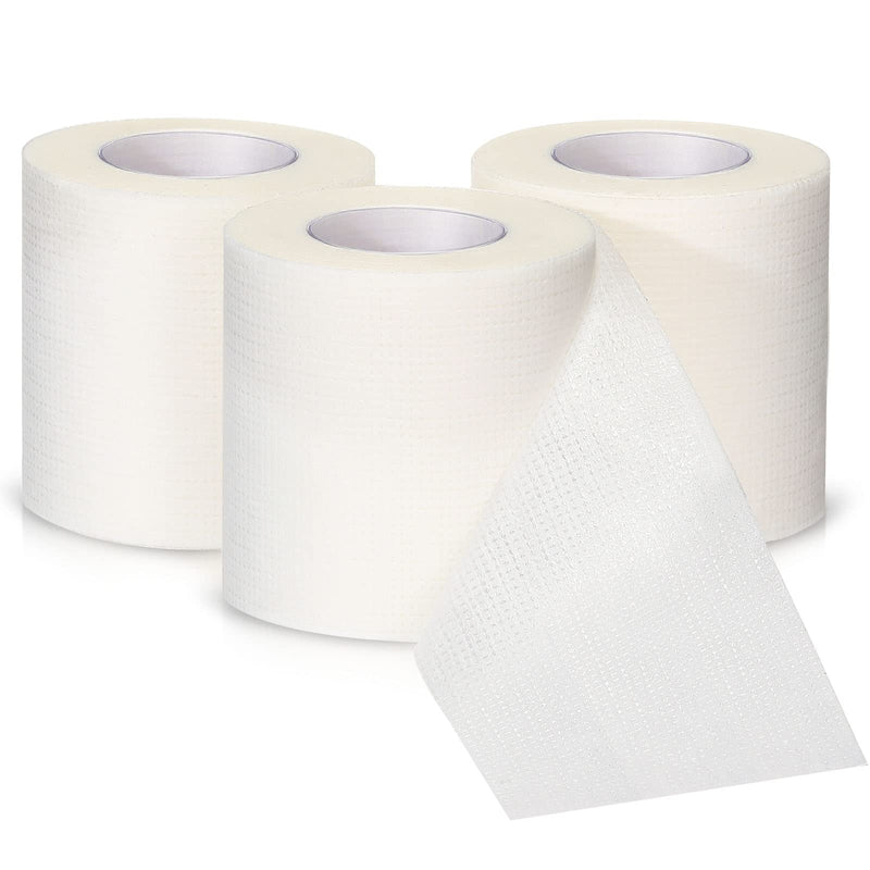 [Australia] - 3 Rolls Self Adhesive Gauze Tape Nose Tape Breathable Non Woven Fabric Tape Athletic Sports Cohesive Tape for Skin 2 Inch x 10 Yards 