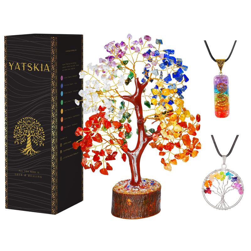 [Australia] - Crystal Tree - Seven Chakra Tree - Bonsai Tree - Healing Crystals - Crystals and Gemstones - Home Decor - Spiritual Gifts # 1 Seven Chakra 